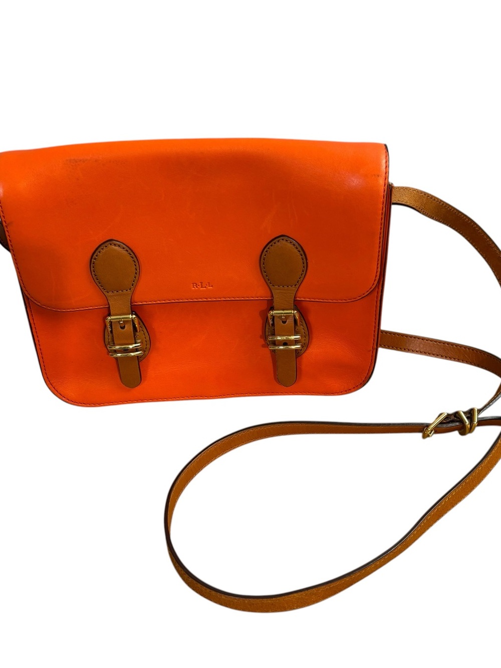 Lauren Ralph Lauren Orange saffiano leather Crossbody Bag handbags